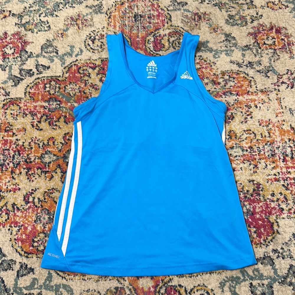 Adidas Blue & White Tank with Built in Bra